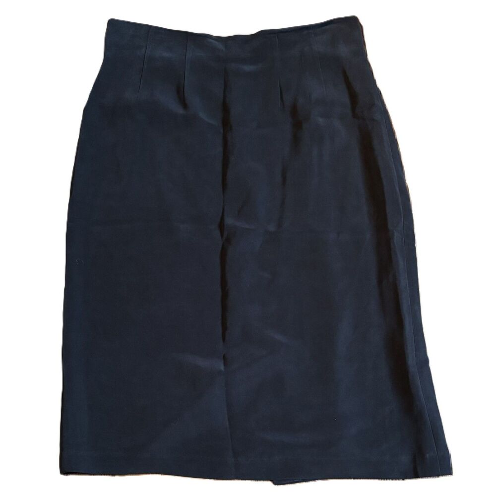 Emanuel Ungaro Silk Straight Skirt Quiet Luxury Classic Workwear Size 10
